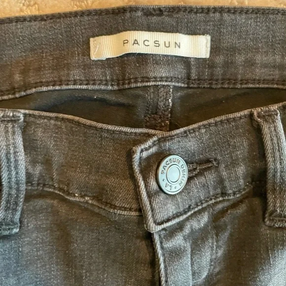 PacSun High Rise Jegging Distressed Denim Jeans Washed Black 26 - Picture 6 of 13